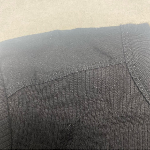 Ralph Lauren Women’s Top 1X Black Ribbed Gold Snaps 3/4 SL - Picture 5 of 11